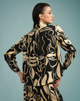 Camisa Manga Longa Linho Estampado