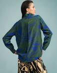 Camisa Manga Longa Seda Estampado
