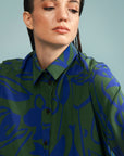 Camisa Manga Longa Seda Estampado