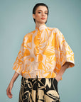 Cropped India Linho Estampado