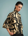Cropped India Linho Estampado