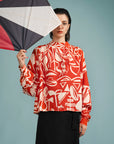 Cropped Franzido Viscose Estampado