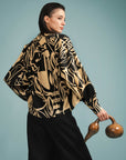 Cropped Franzido Linho Estampado