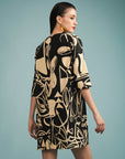 Vestido Sessenta Linho Estampado