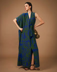 Vestido Coluna Seda Estampado