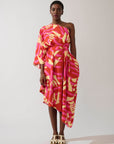 Vestido Assimétrico Viscose Estampado