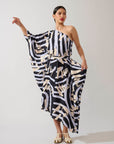 Vestido Assimétrico Viscose Estampado