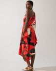 Vestido Assimétrico Seda Estampado