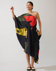 Vestido Assimétrico Seda Estampado
