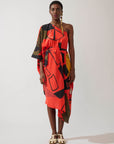 Vestido Assimétrico Seda Estampado