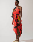 Vestido Assimétrico Seda Estampado