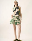 Shorts Triângulo Linho Estampado