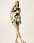 Shorts Triângulo Linho Estampado