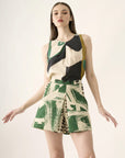 Shorts Triângulo Linho Estampado