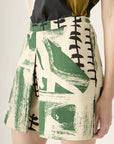 Shorts Triângulo Linho Estampado