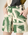 Shorts Triângulo Linho Estampado