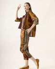 Cropped Quadrado Linho Estampado