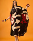 Caftan Bola Longo Viscose Estampado