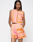 Cropped Drink Linho Estampado