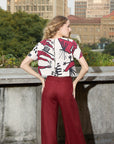 Cropped Mônica Linho Estampado