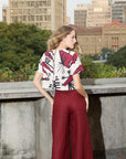Cropped Mônica Linho Estampado