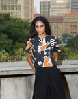 Cropped Mônica Linho Estampado