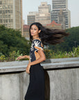 Cropped Mônica Linho Estampado