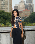 Cropped Mônica Linho Estampado