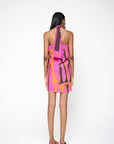 Vestido Chicote Seda Estampado