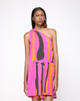 Vestido Chicote Seda Estampado