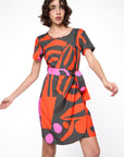 Vestido Ponei Curto Viscose Estampado