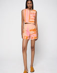 Shorts Evasê Linho Estampado