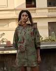 Vestido Seleiro Linho Estampado