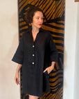 Vestido A Linho Liso