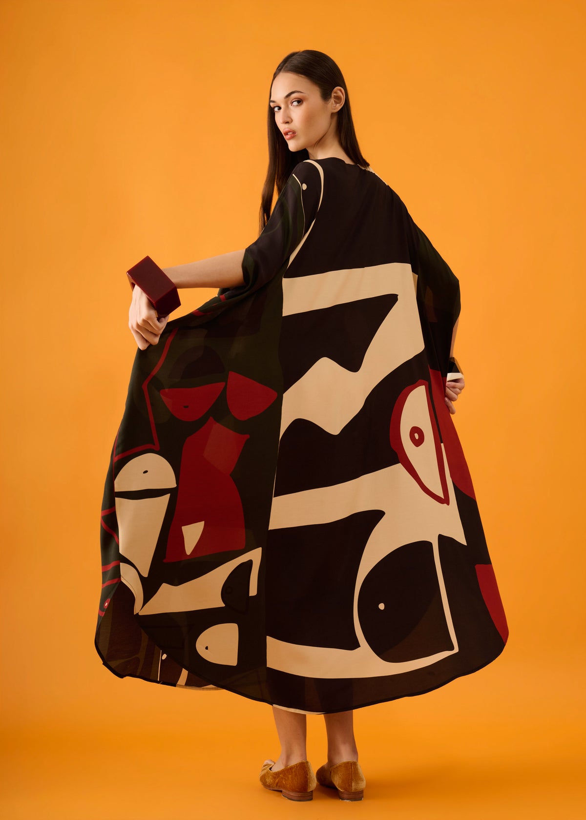 Caftan Bola Longo Viscose Estampado