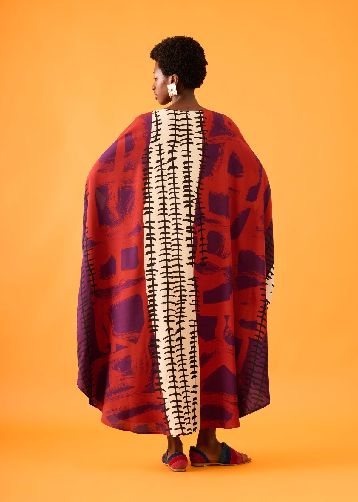 Caftan Bola Longo Viscose Estampado