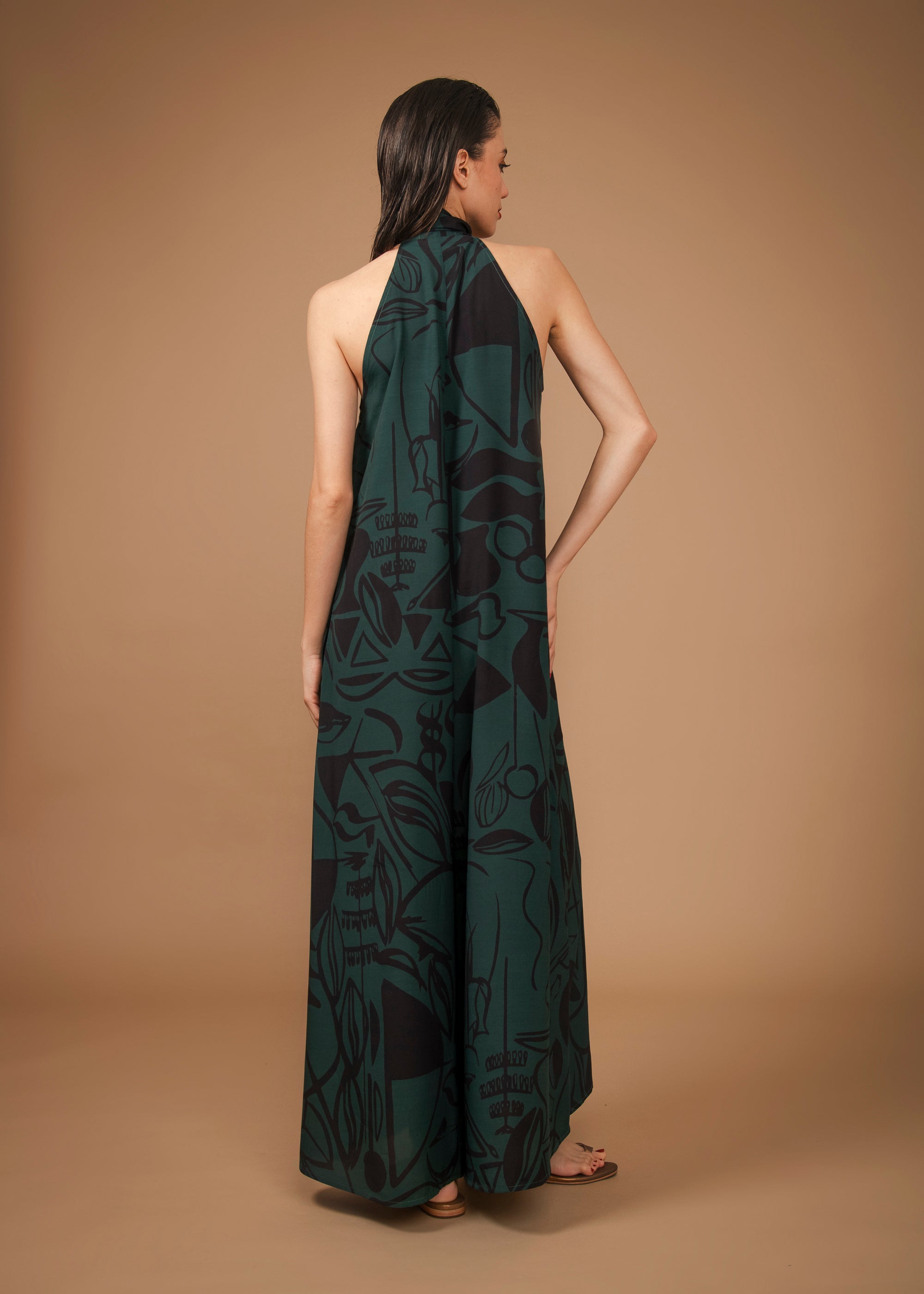 Macacão Trapézio Viscose Estampado