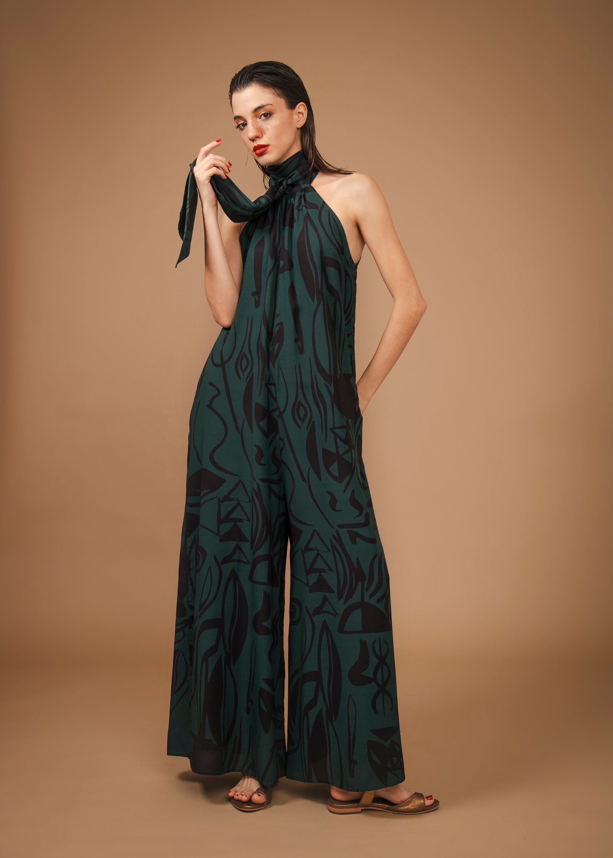 Macacão Trapézio Viscose Estampado