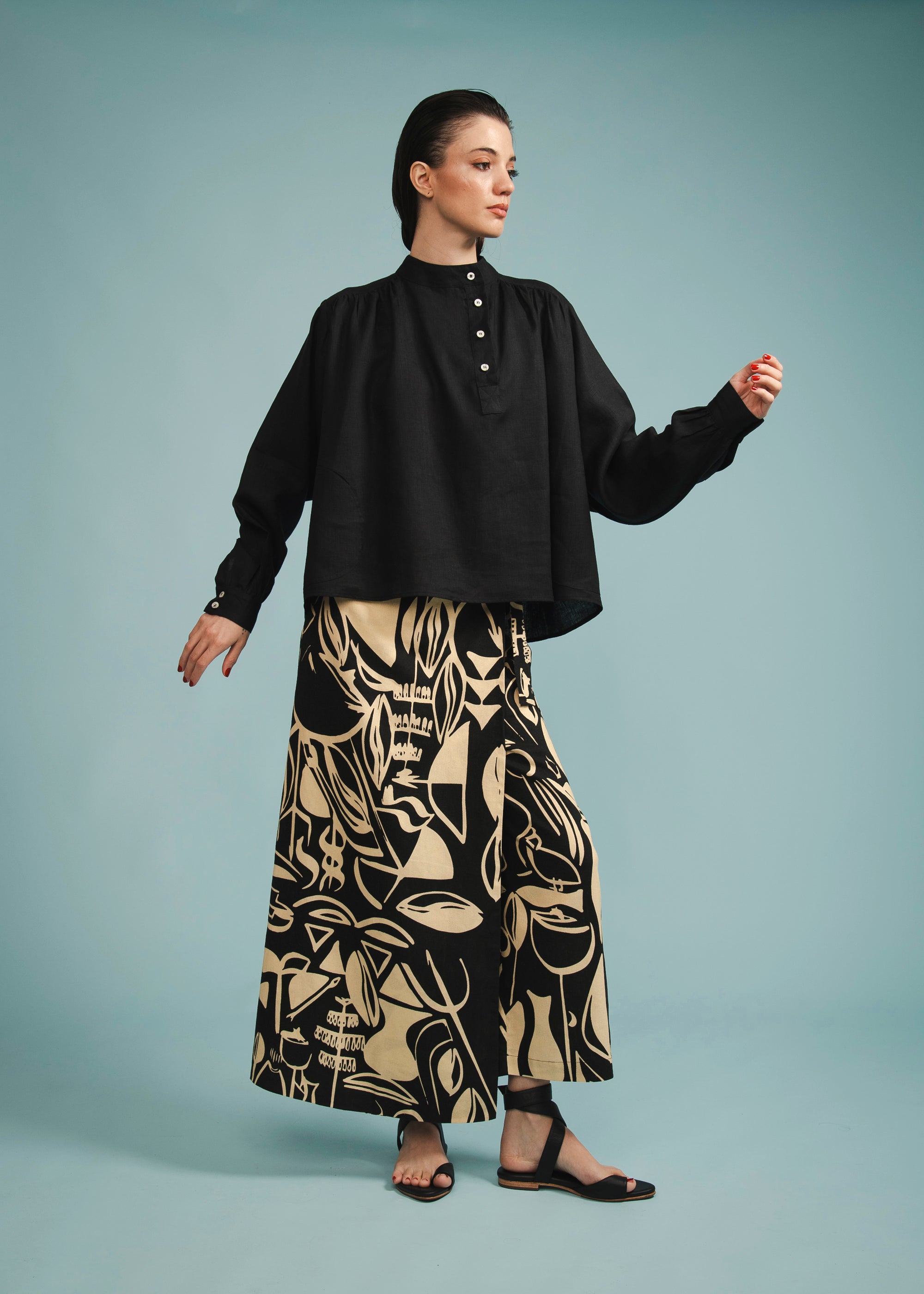 Cropped Franzido Linho Liso