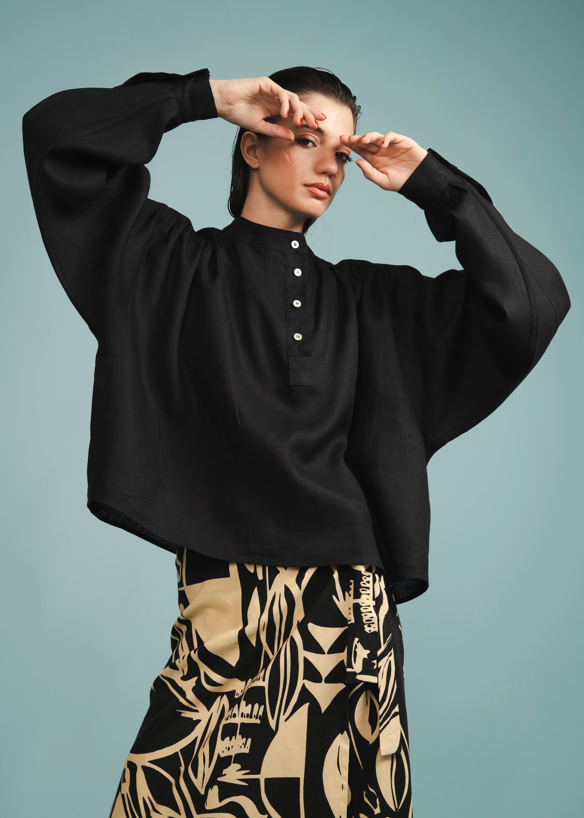Cropped Franzido Linho Liso