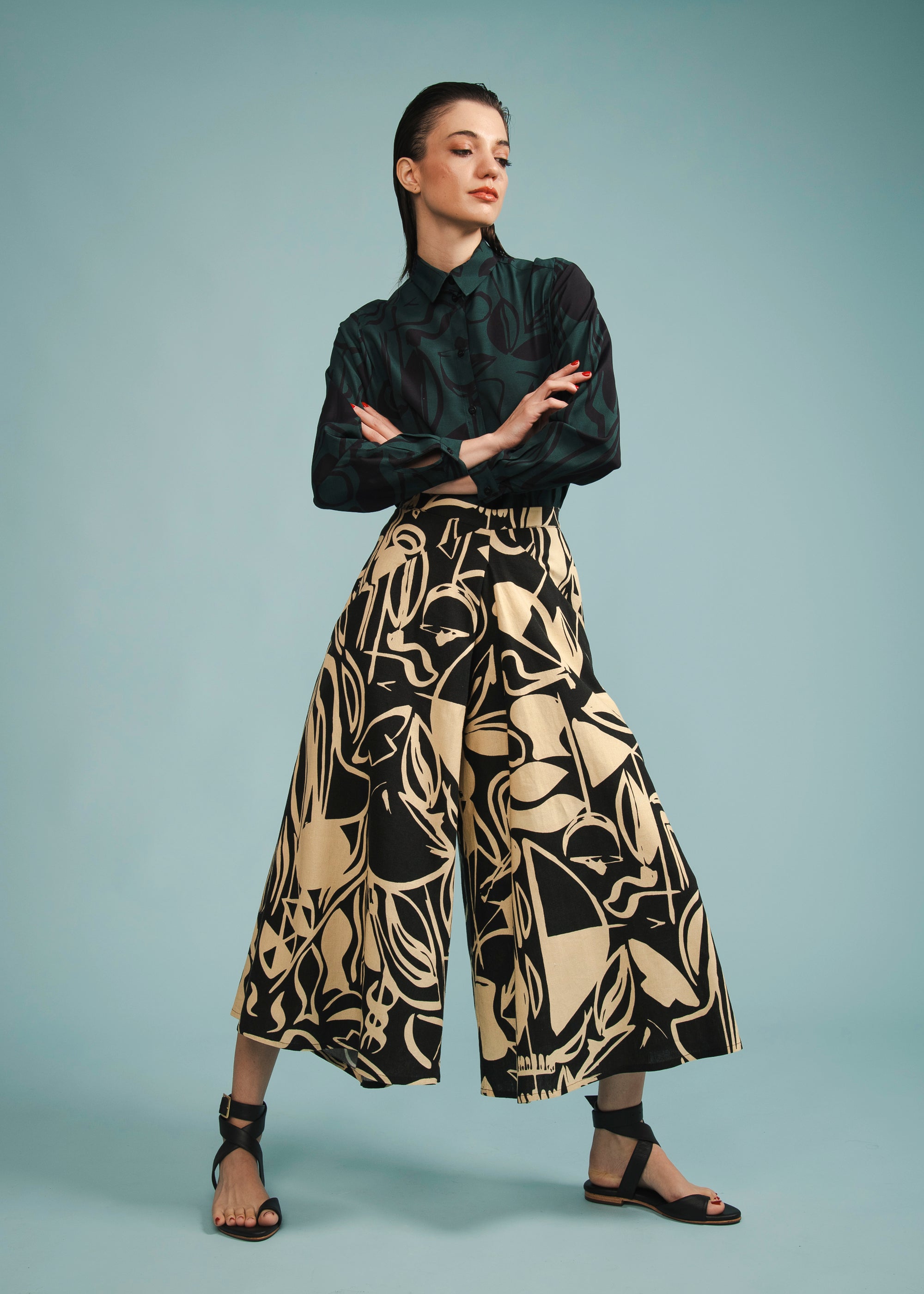 Camisa Manga Longa Viscose Estampado