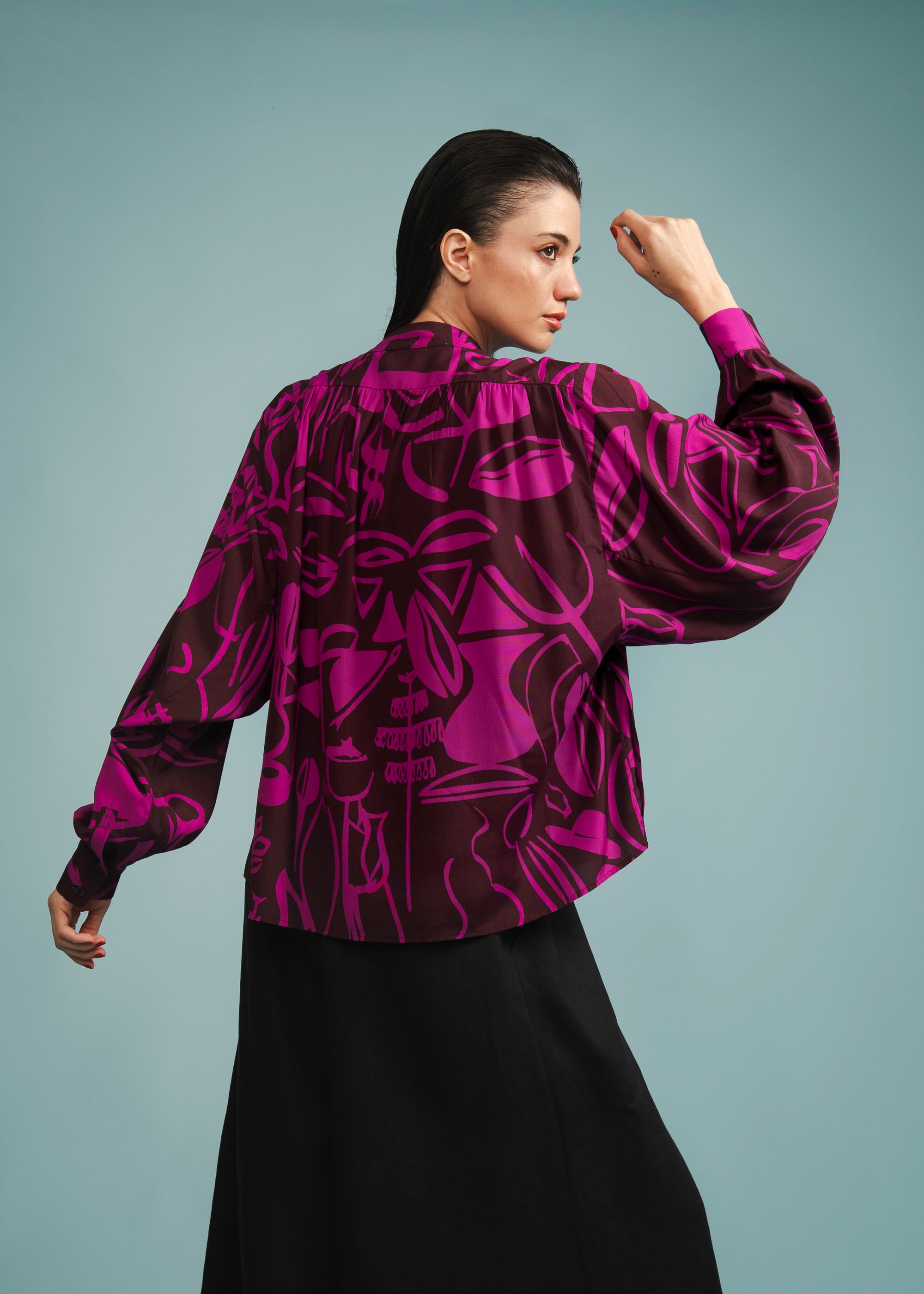 Cropped Franzido Viscose Estampado