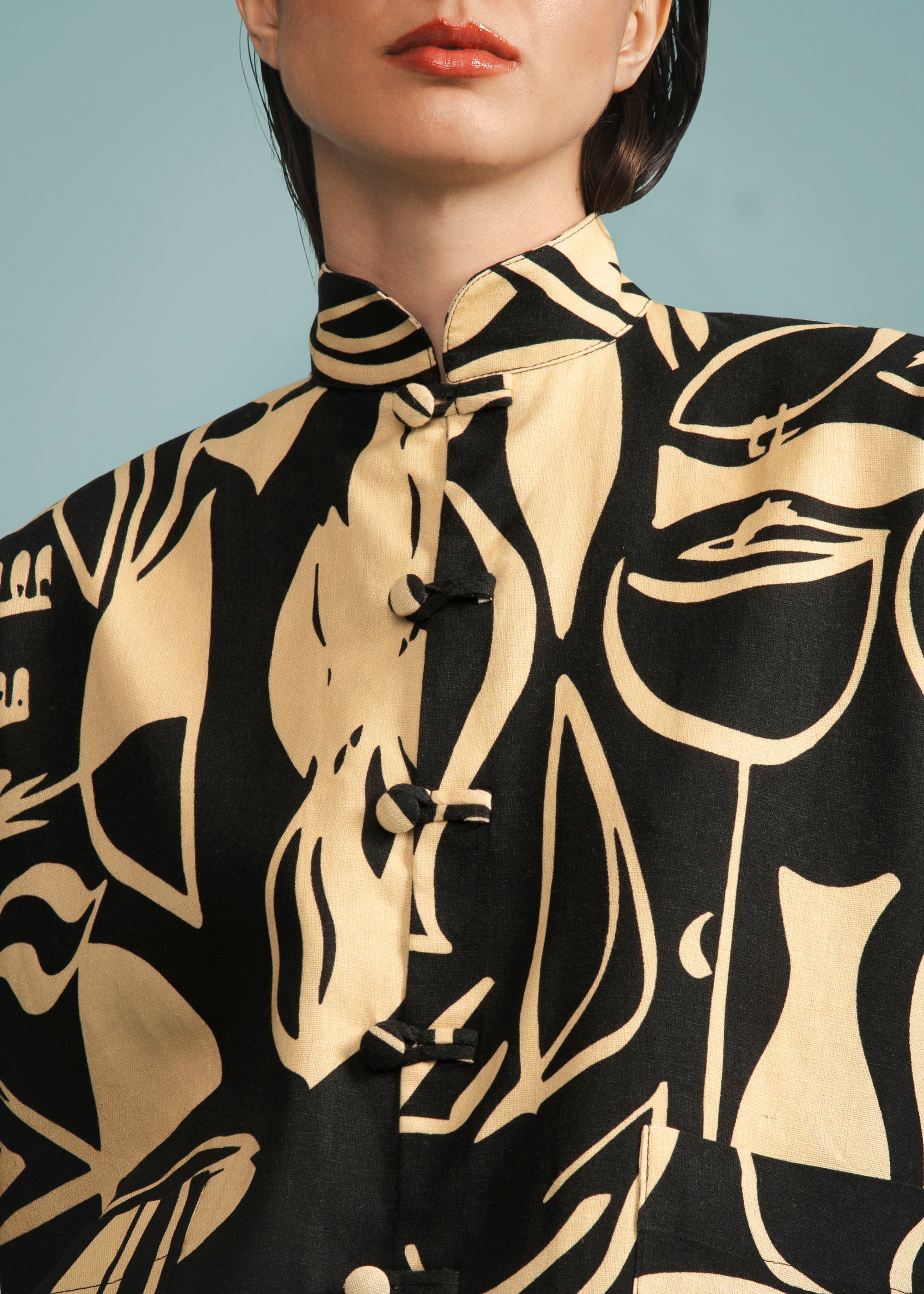 Cropped India Linho Estampado