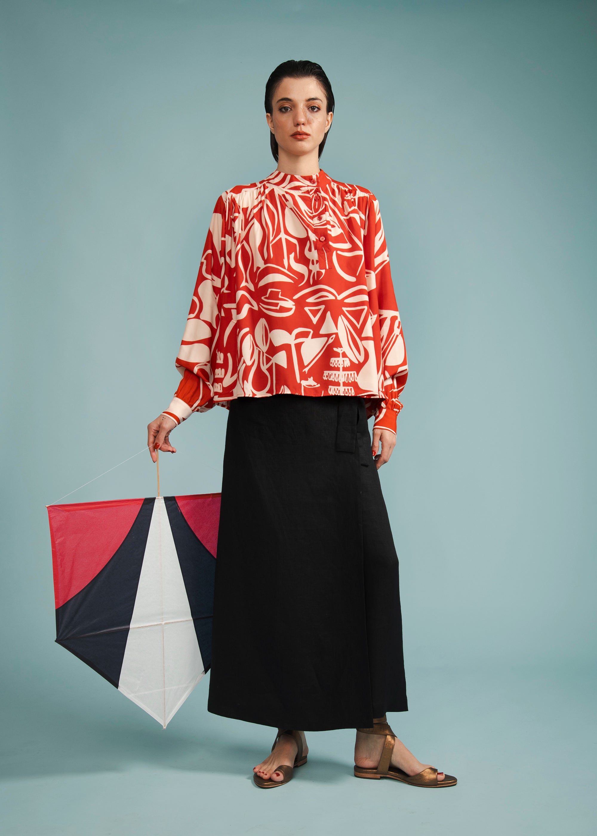 Cropped Franzido Viscose Estampado