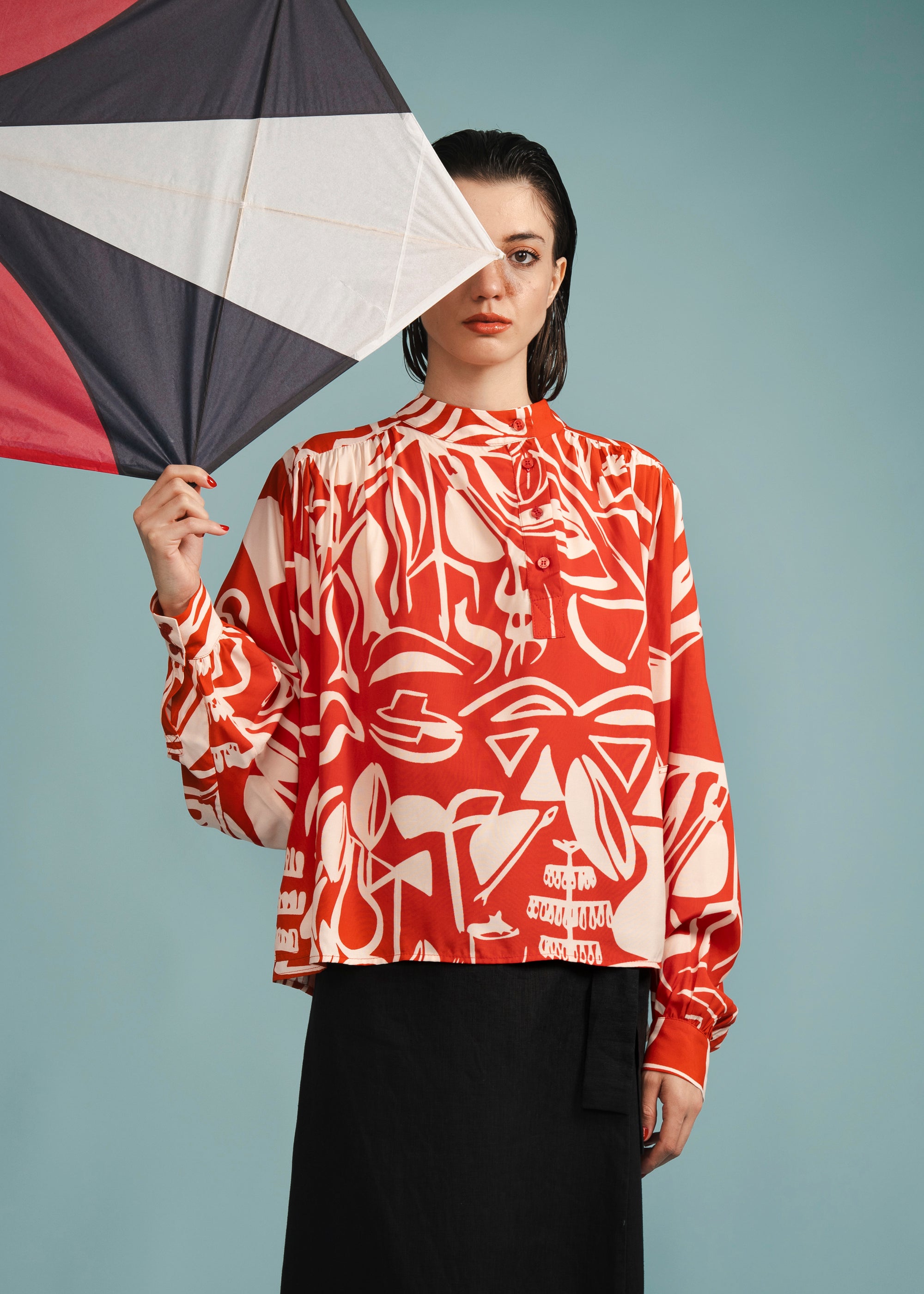 Cropped Franzido Viscose Estampado