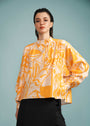 Cropped Franzido Linho Estampado