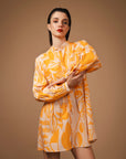 Vestido Bússola Linho Estampado