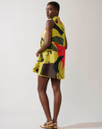 Vestido Trapézio Linho Estampado
