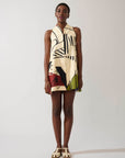 Vestido Trapézio Linho Estampado