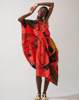 Vestido Assimétrico Seda Estampado